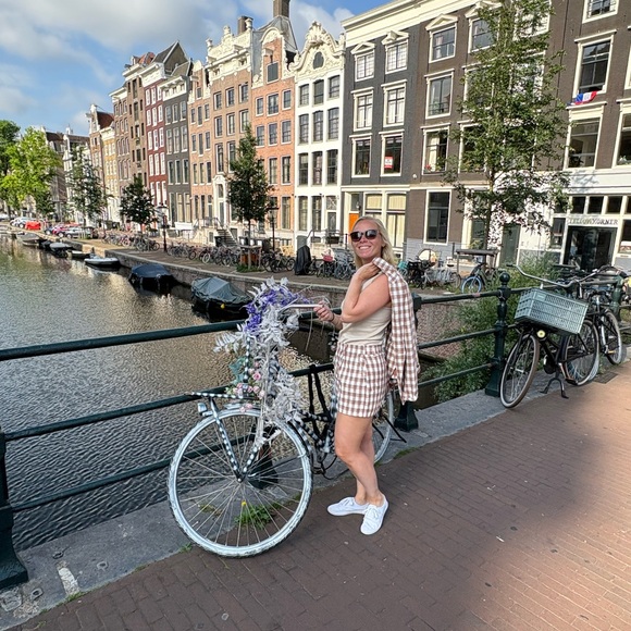 Nine West Tan and White Plaid Blazer and shorts set - Picture 7 of 8